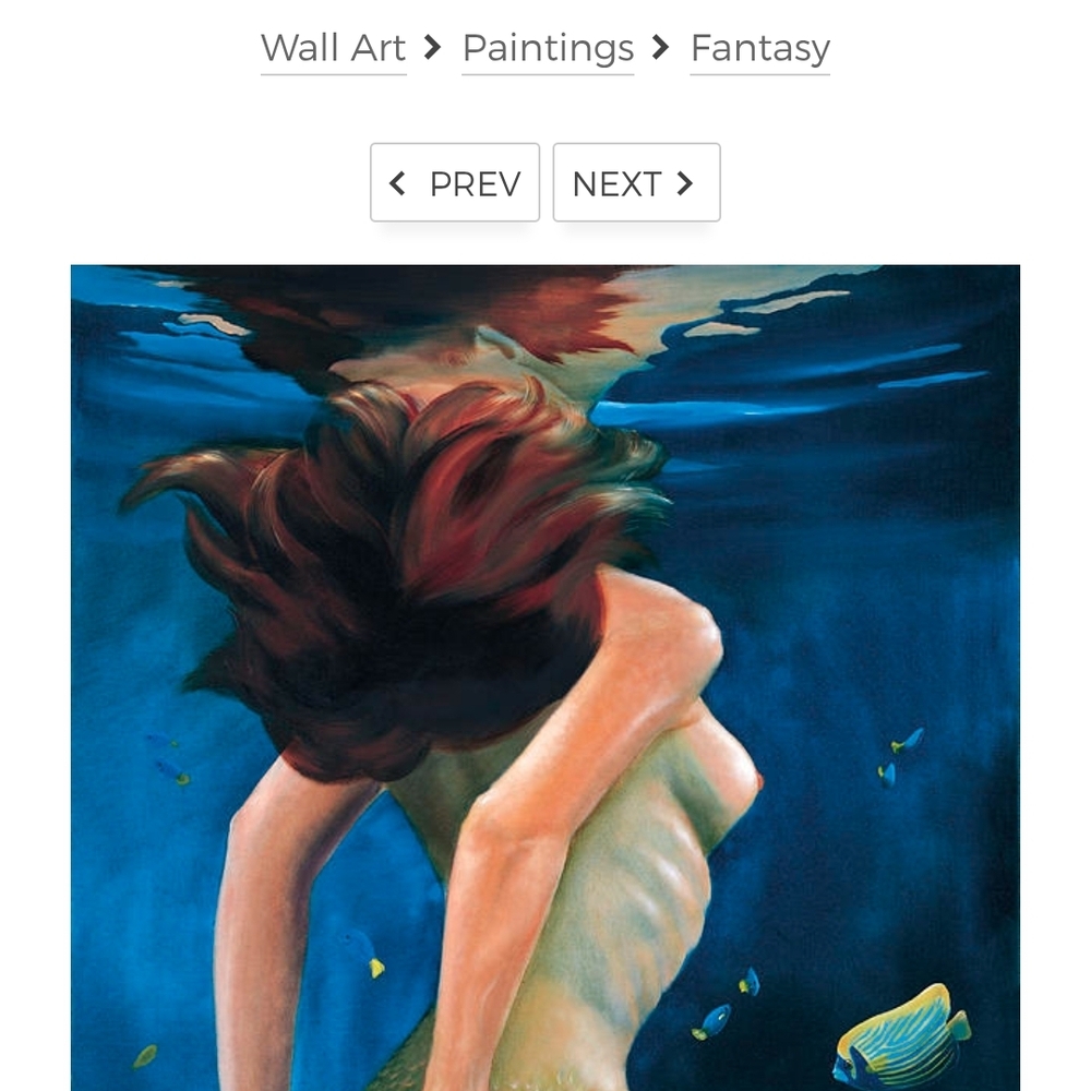 Michael Alexander "Reflecti9nantasy Mermaid Wall Art - Blue and Red
